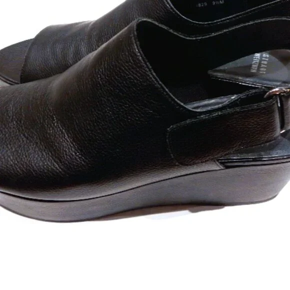 Stuart Weitzman Black Platform Wedge Sandals in 9 1/2M - Picture 2 of 6